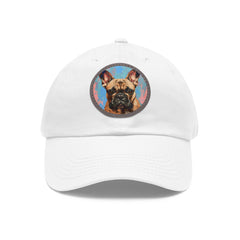 French Bulldog Design Dad Hat - Fine Art Inspired Vegan Leather Patch