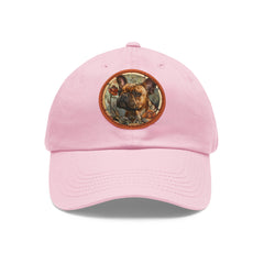 French Bulldog Design Dad Hat - Fine Art Inspired Vegan Leather Patch