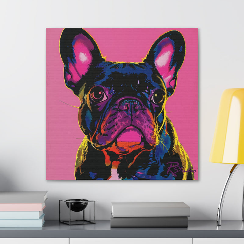 Colorful Pop Art French Bulldog Canvas Print - Multicolored Home Decor