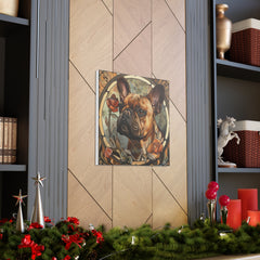 Colorful Art Nouveau French Bulldog Canvas Print - Multicolored Home Decor