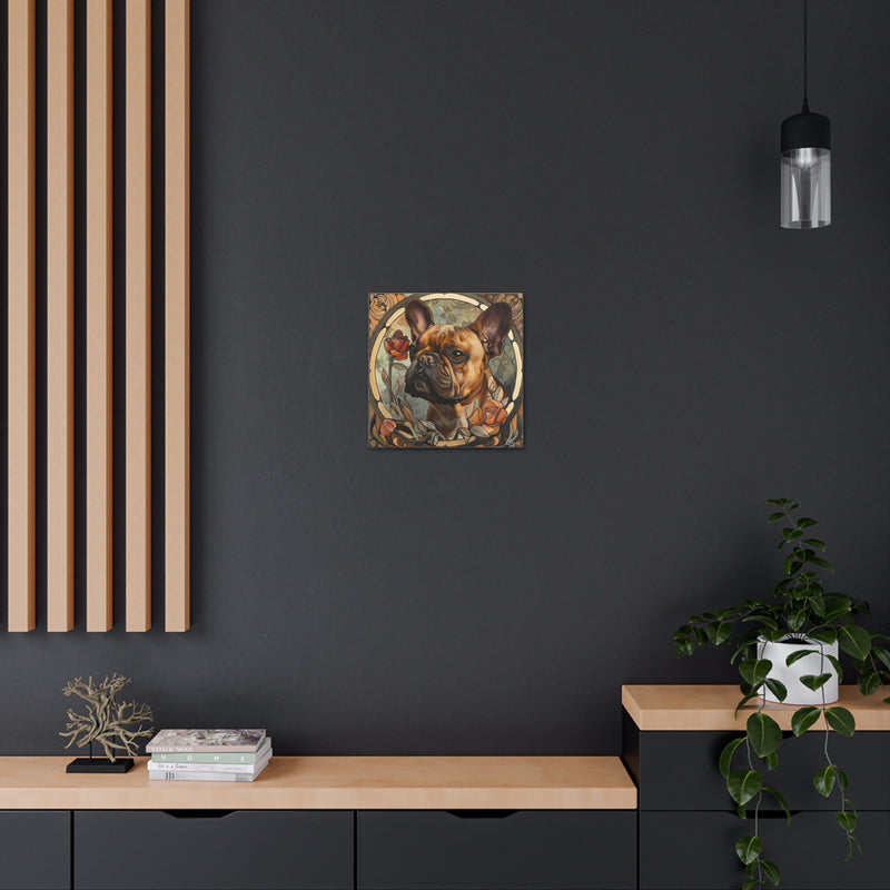 Colorful Art Nouveau French Bulldog Canvas Print - Multicolored Home Decor