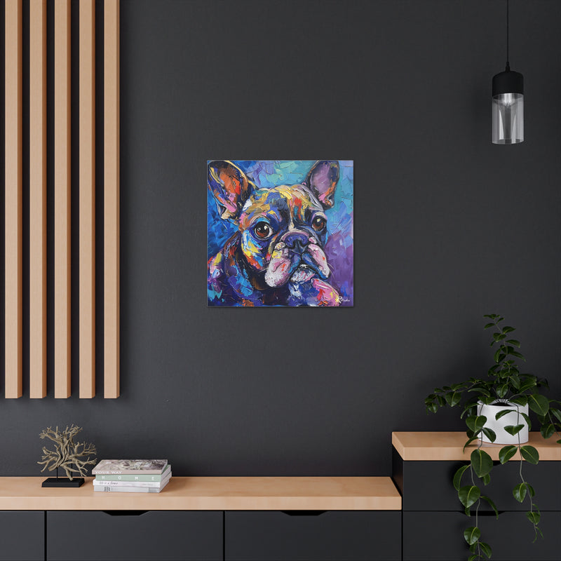 Colorful Fine Art French Bulldog Canvas Print - Multicolored Home Decor