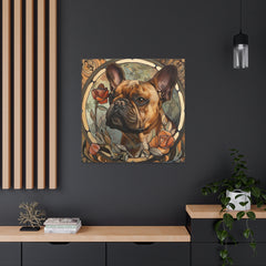 Colorful Art Nouveau French Bulldog Canvas Print - Multicolored Home Decor