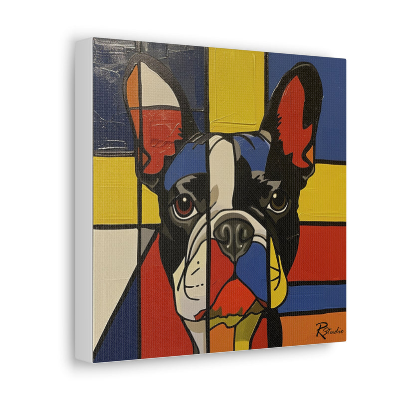 Colorful Modern Art French Bulldog Canvas Print - Multicolored Home Decor