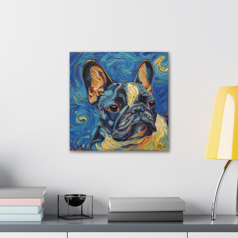 Colorful Fine Art French Bulldog Canvas Print - Multicolored Home Decor