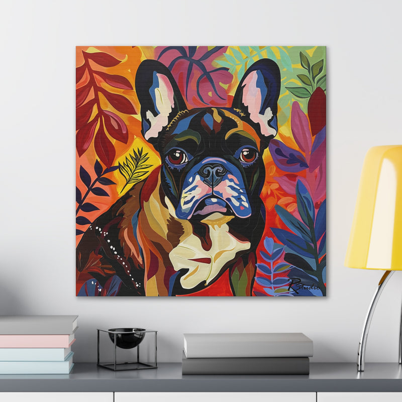 Colorful Fine Art French Bulldog Canvas Print - Multicolored Home Decor