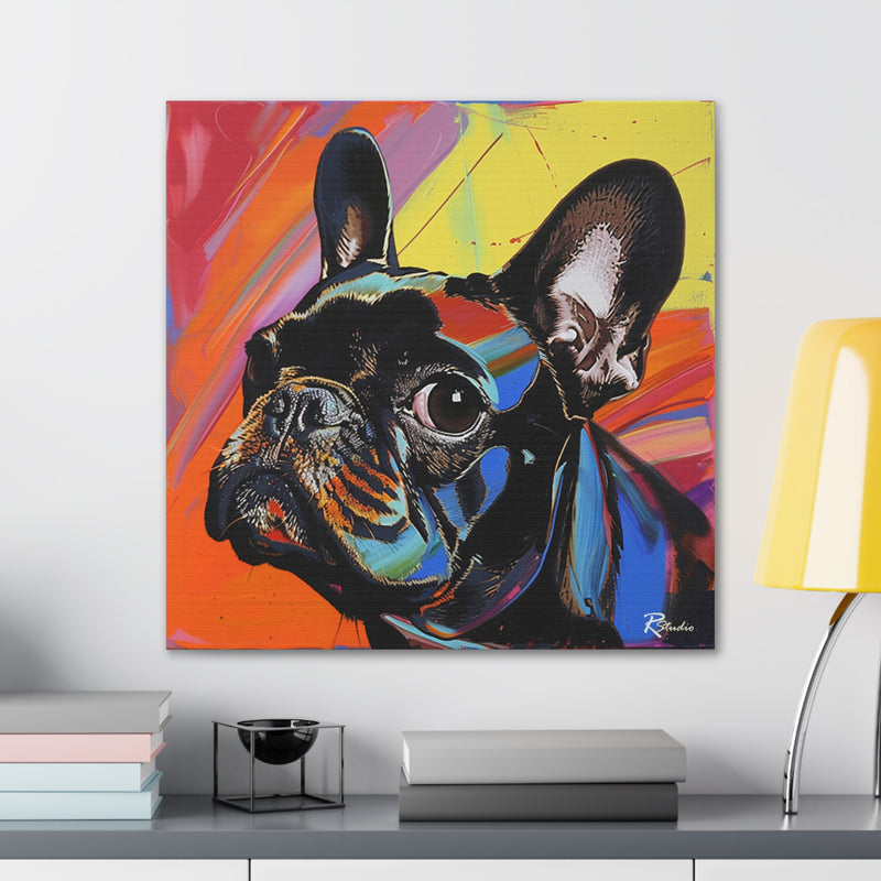 Colorful Pop Art French Bulldog Canvas Print - Multicolored Home Decor