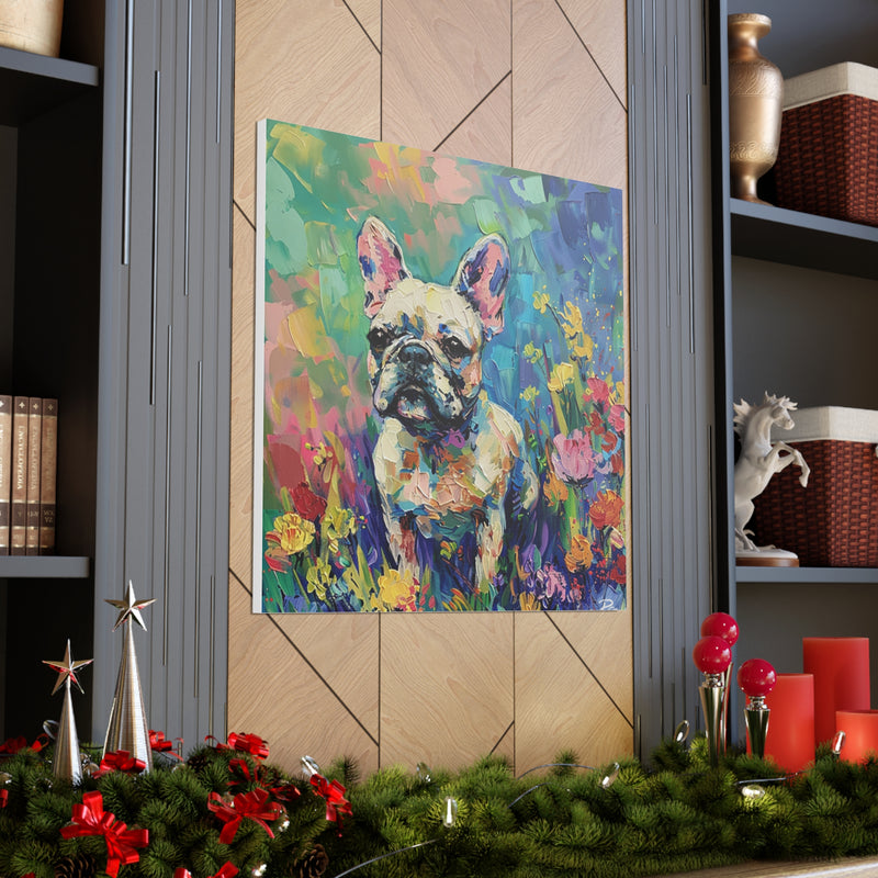 Colorful Fine Art French Bulldog Canvas Print - Multicolored Home Decor