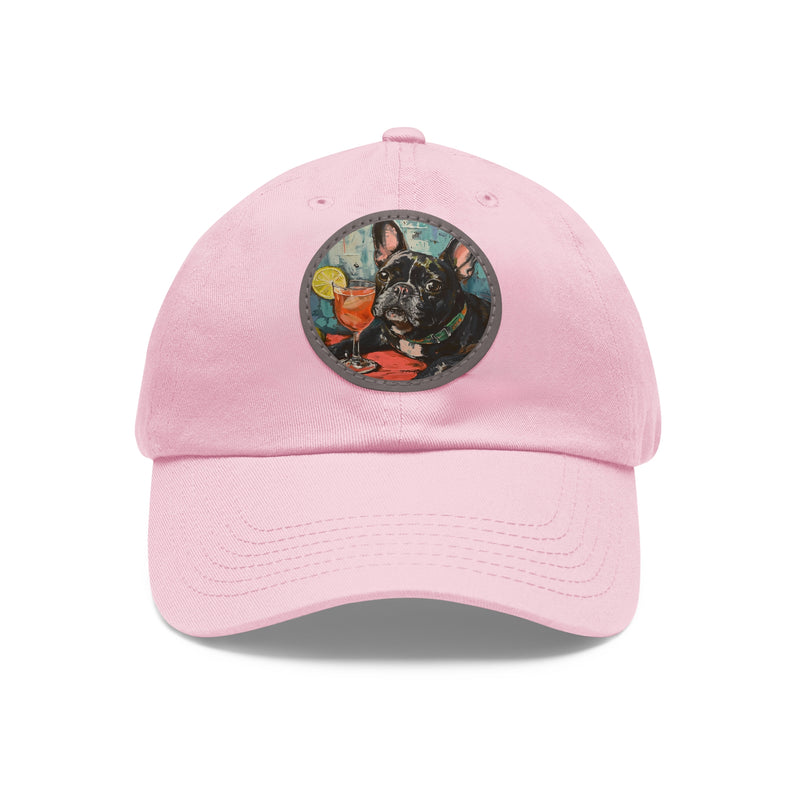 French Bulldog Design Dad Hat - Fine Art Inspired Vegan Leather Patch