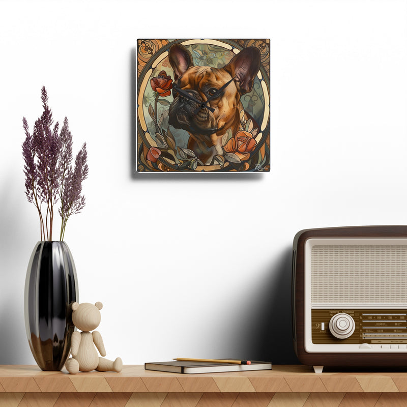 French Bulldog Acrylic Wall Clock - Fine Art Inspired Design