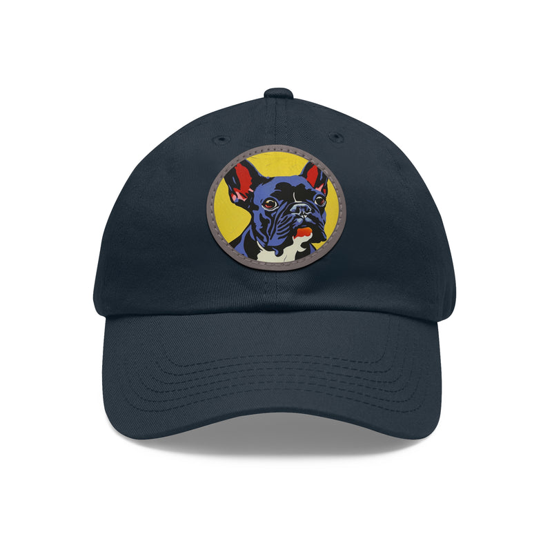 French Bulldog Design Dad Hat - Fine Art Inspired Vegan Leather Patch