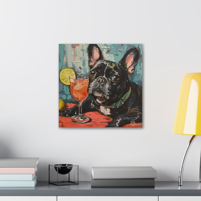 Colorful Fine Art French Bulldog Canvas Print - Multicolored Home Decor