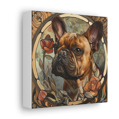 Colorful Art Nouveau French Bulldog Canvas Print - Multicolored Home Decor