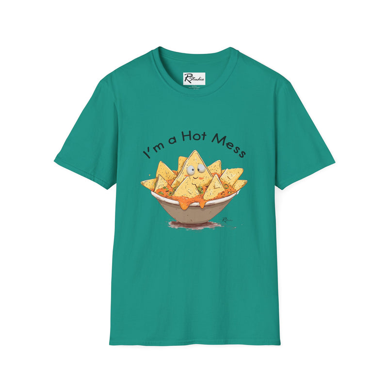 Naughty Nibbles Funny Adult Humor Cartoon Nachos Unisex Soft-Style T-Shirt