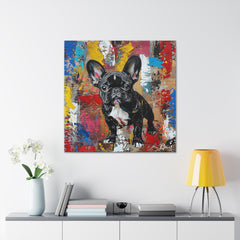 Colorful Modern Art French Bulldog Canvas Print - Multicolored Home Decor