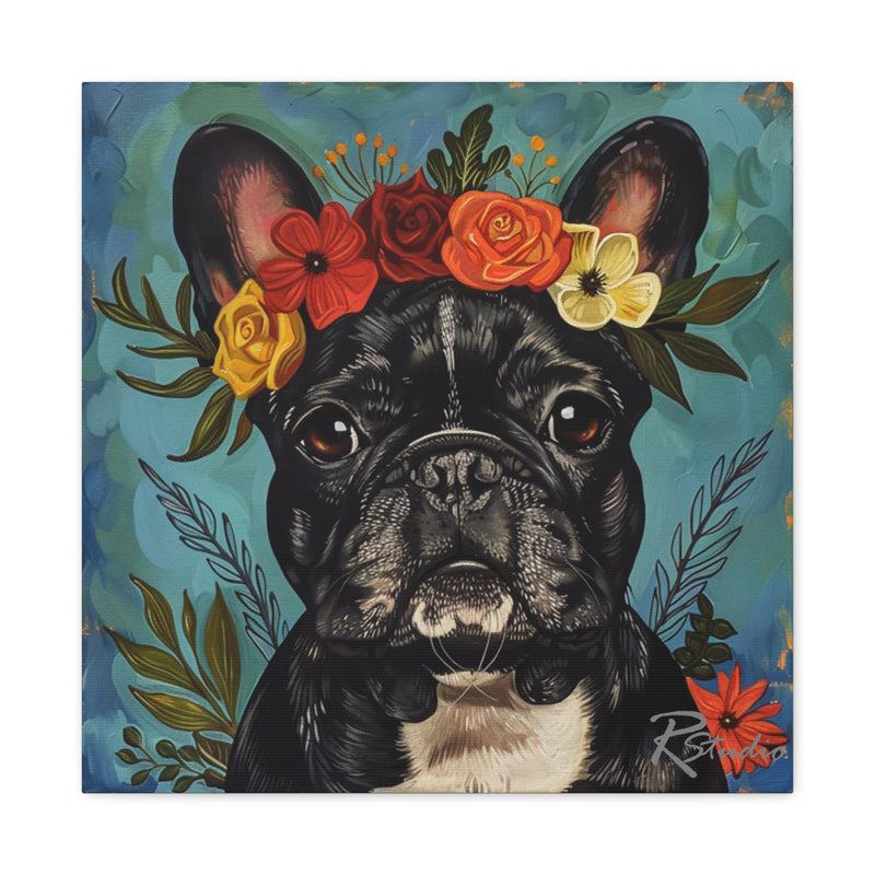 Colorful Fine Art French Bulldog Canvas Print - Multicolored Home Decor