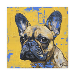 Colorful Art Nouveau French Bulldog Canvas Print - Multicolored Home Decor