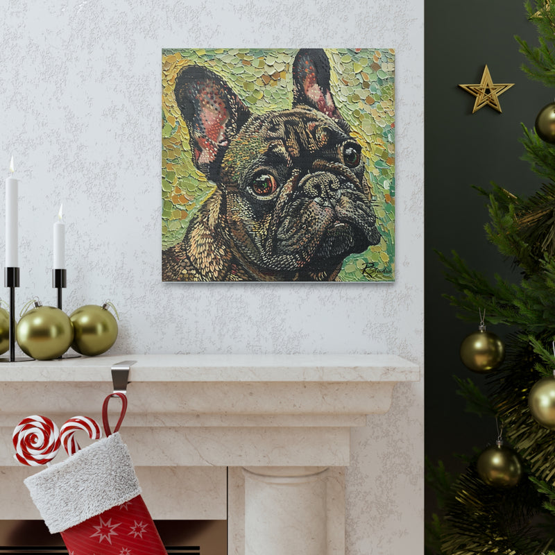 Colorful Fine Art French Bulldog Canvas Print - Multicolored Home Decor