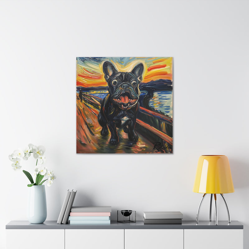 Colorful Fine Art French Bulldog Canvas Print - Multicolored Home Decor