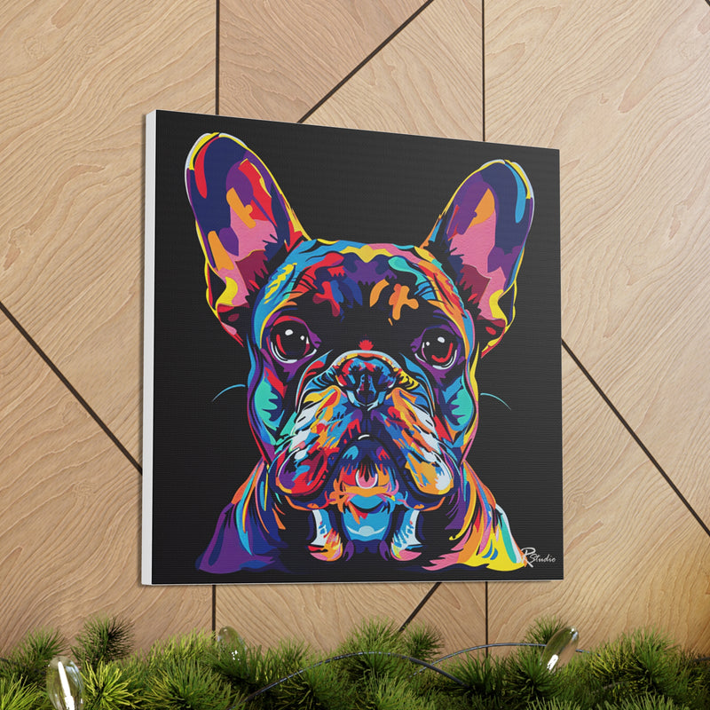 Colorful Pop Art French Bulldog Canvas Print - Multicolored Home Decor