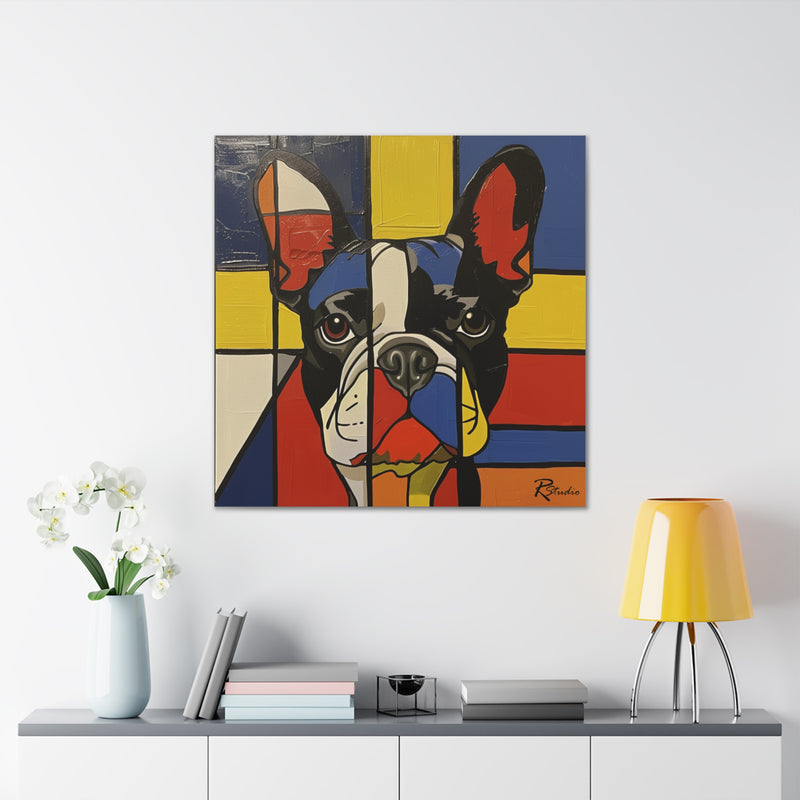 Colorful Modern Art French Bulldog Canvas Print - Multicolored Home Decor