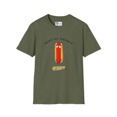 Naughty Nibbles Funny Adult Humor Cartoon Hot Dog Unisex Soft-Style T-Shirt