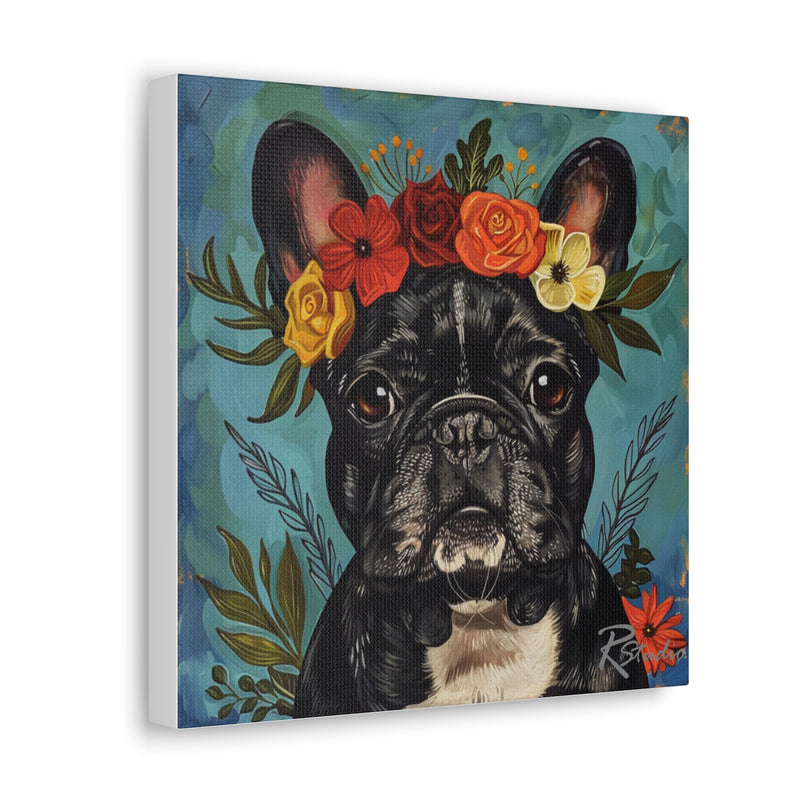 Colorful Fine Art French Bulldog Canvas Print - Multicolored Home Decor