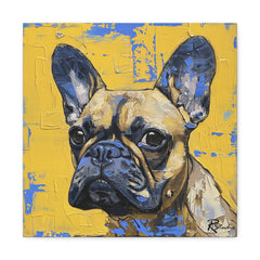 Colorful Art Nouveau French Bulldog Canvas Print - Multicolored Home Decor