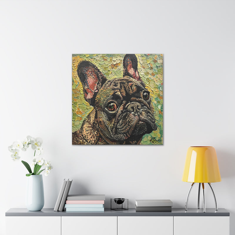 Colorful Fine Art French Bulldog Canvas Print - Multicolored Home Decor