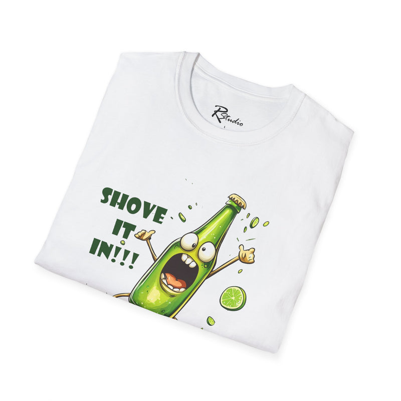 Naughty Nibbles Funny Adult Humor Cartoon Mexican Beer Unisex Soft-Style T-Shirt