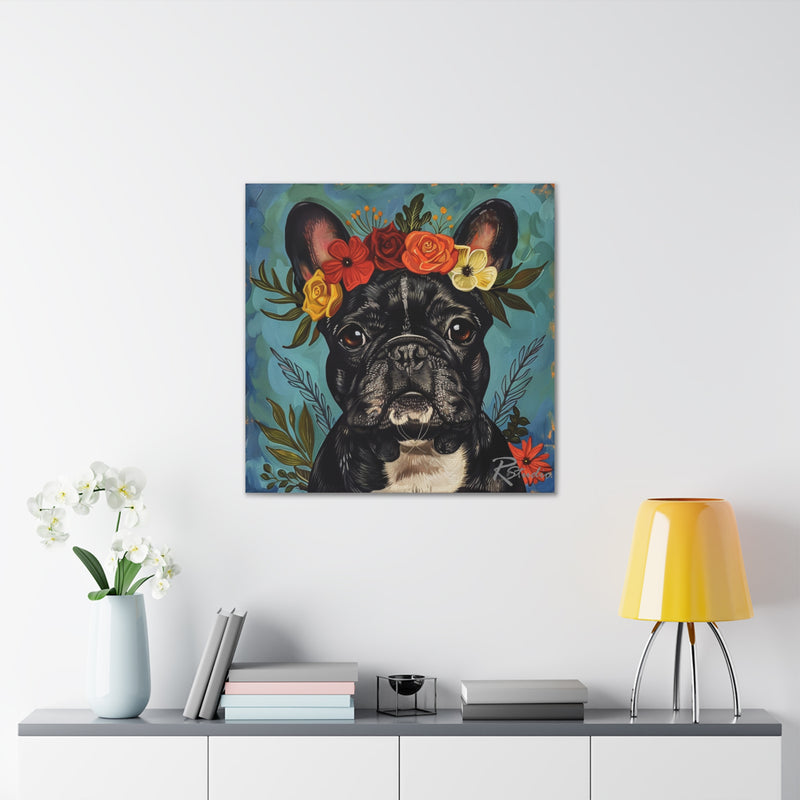 Colorful Fine Art French Bulldog Canvas Print - Multicolored Home Decor