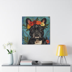 Colorful Fine Art French Bulldog Canvas Print - Multicolored Home Decor