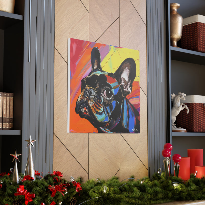 Colorful Pop Art French Bulldog Canvas Print - Multicolored Home Decor