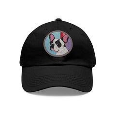 French Bulldog Design Dad Hat - Fine Art Inspired Vegan Leather Patch