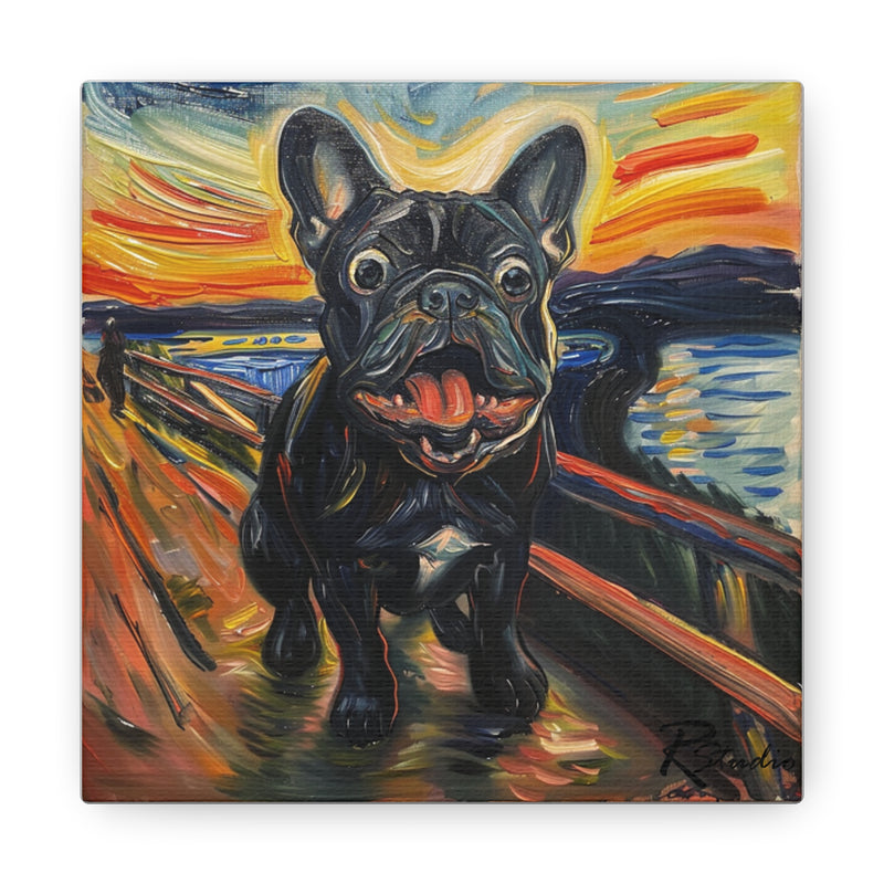 Colorful Fine Art French Bulldog Canvas Print - Multicolored Home Decor