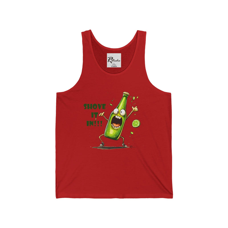 Naughty Nibbles Funny Adult Humor Mexican Beer  Unisex Soft-Style Tank Top