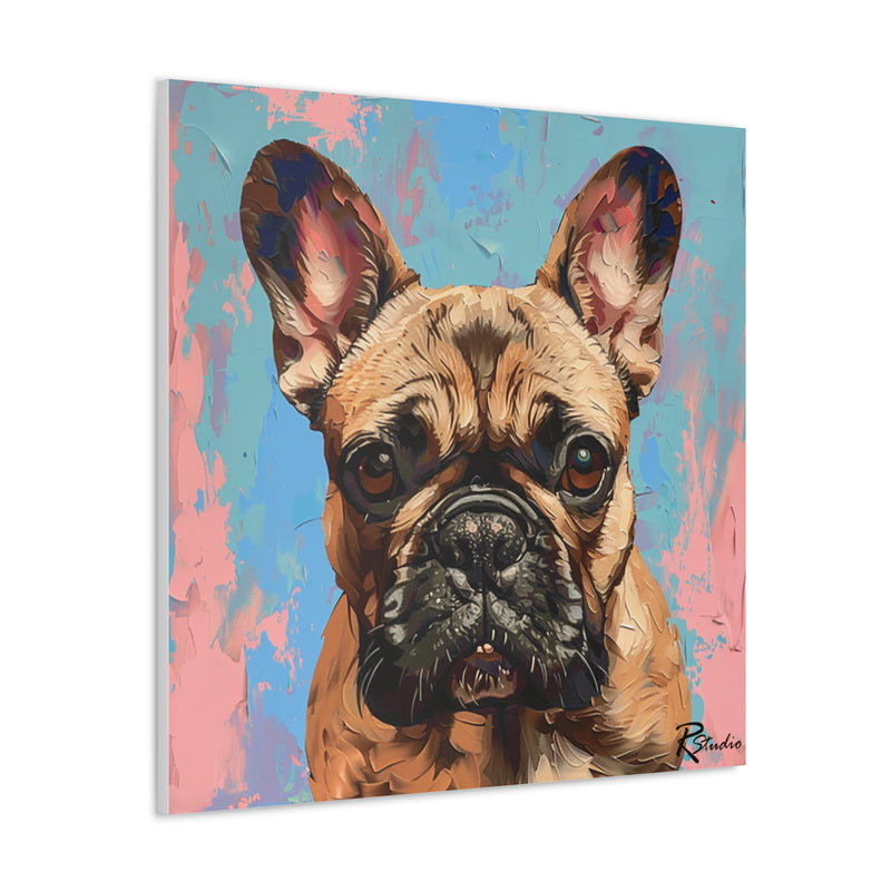 Colorful Fine Art French Bulldog Canvas Print - Multicolored Home Decor