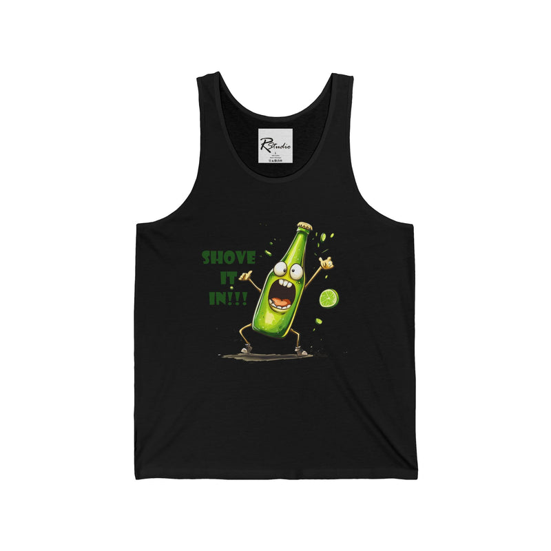 Naughty Nibbles Funny Adult Humor Mexican Beer  Unisex Soft-Style Tank Top