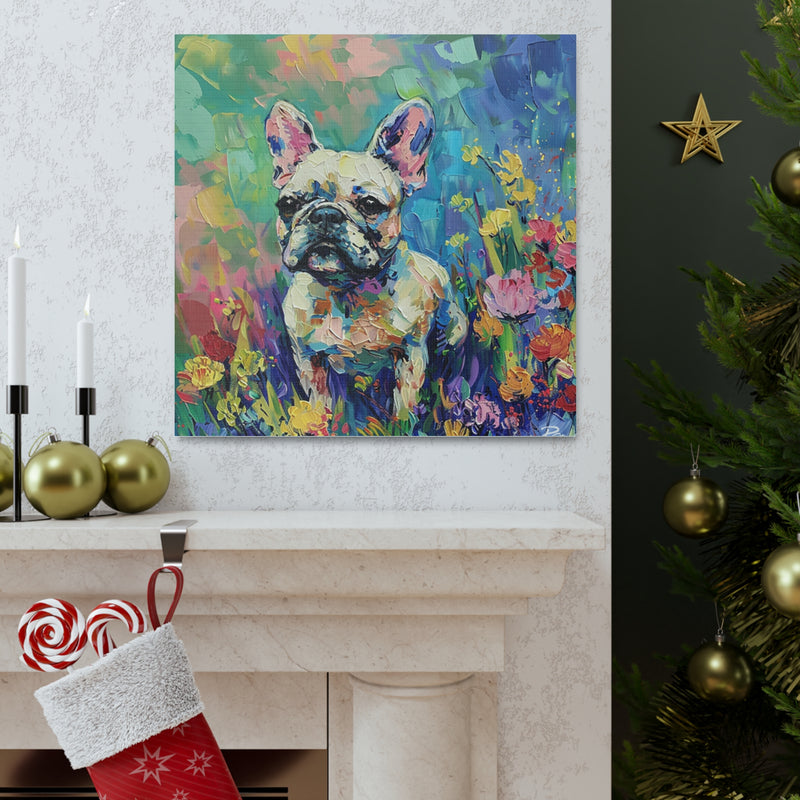 Colorful Fine Art French Bulldog Canvas Print - Multicolored Home Decor