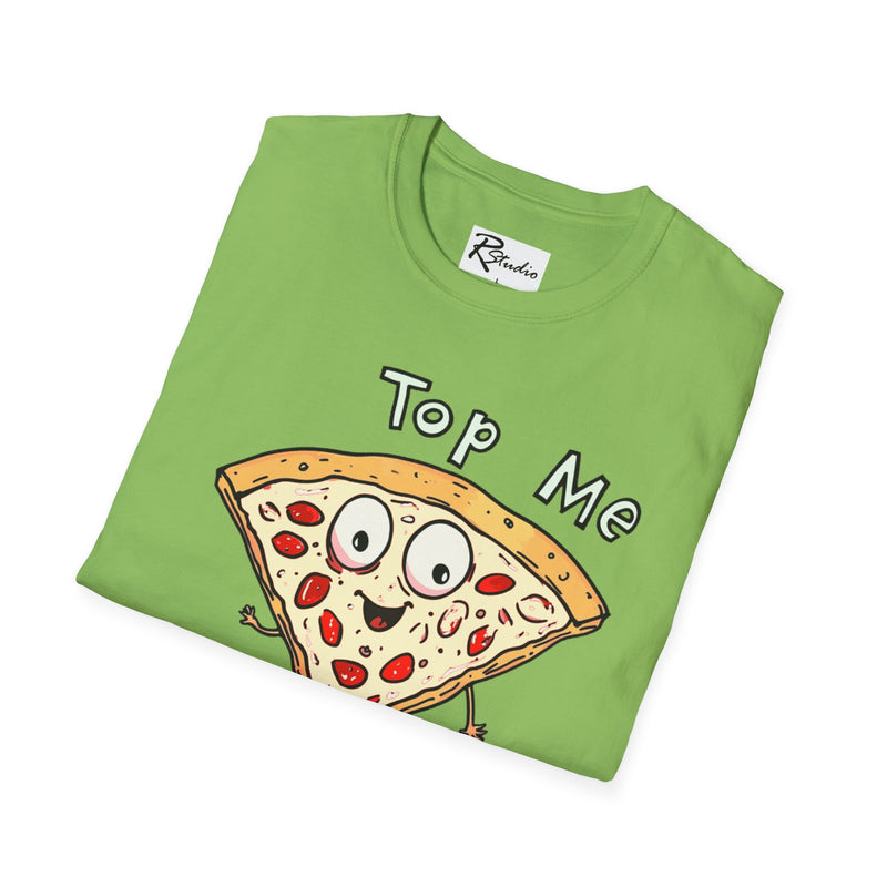 Naughty Nibbles Funny Adult Humor Cartoon Pizza Slice Unisex Soft-Style T-Shirt