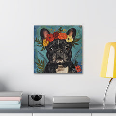 Colorful Fine Art French Bulldog Canvas Print - Multicolored Home Decor