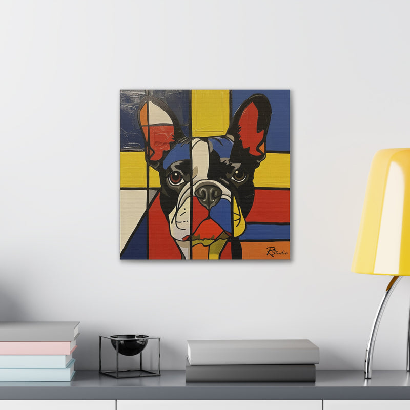 Colorful Modern Art French Bulldog Canvas Print - Multicolored Home Decor