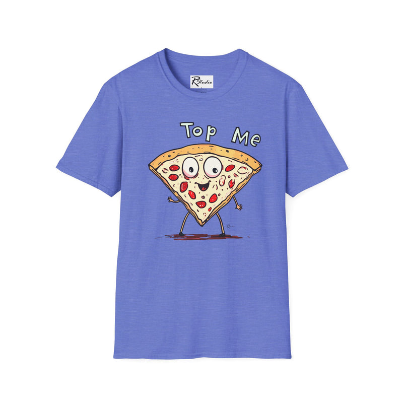 Naughty Nibbles Funny Adult Humor Cartoon Pizza Slice Unisex Soft-Style T-Shirt