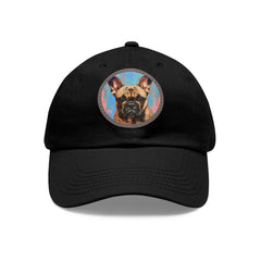 French Bulldog Design Dad Hat - Fine Art Inspired Vegan Leather Patch