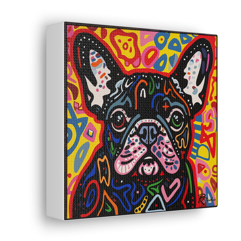 Colorful Modern Pop Art French Bulldog Canvas Print - Multicolored Home Decor