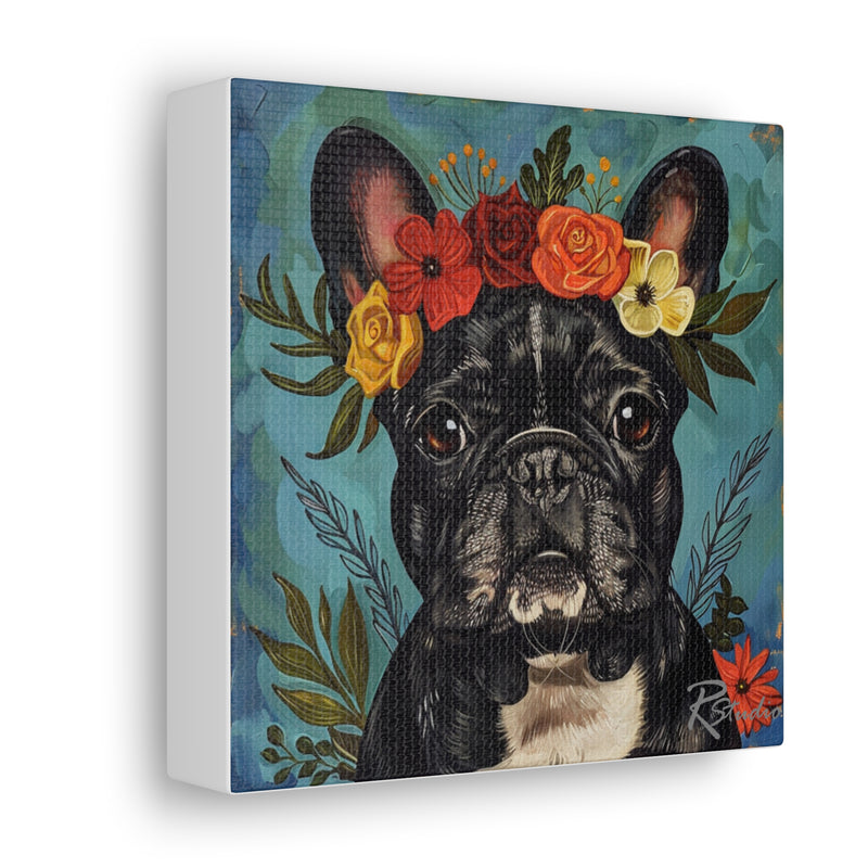 Colorful Fine Art French Bulldog Canvas Print - Multicolored Home Decor