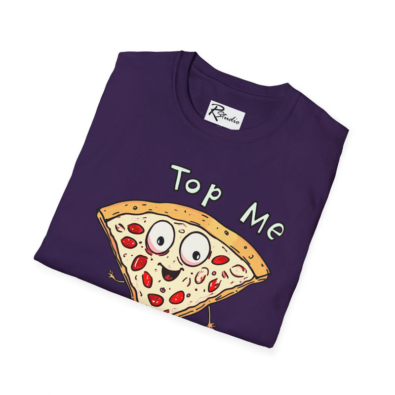 Naughty Nibbles Funny Adult Humor Cartoon Pizza Slice Unisex Soft-Style T-Shirt