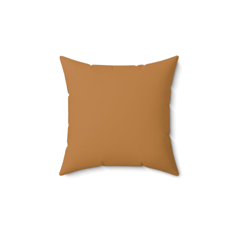 Art Nouveau Inspired French Bulldog Camel Faux Suede Square Pillow