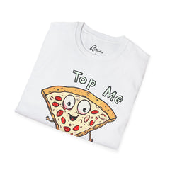 Naughty Nibbles Funny Adult Humor Cartoon Pizza Slice Unisex Soft-Style T-Shirt