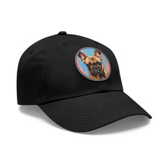 French Bulldog Design Dad Hat - Fine Art Inspired Vegan Leather Patch